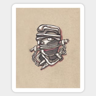 Man with chains and ropes illustration Sticker